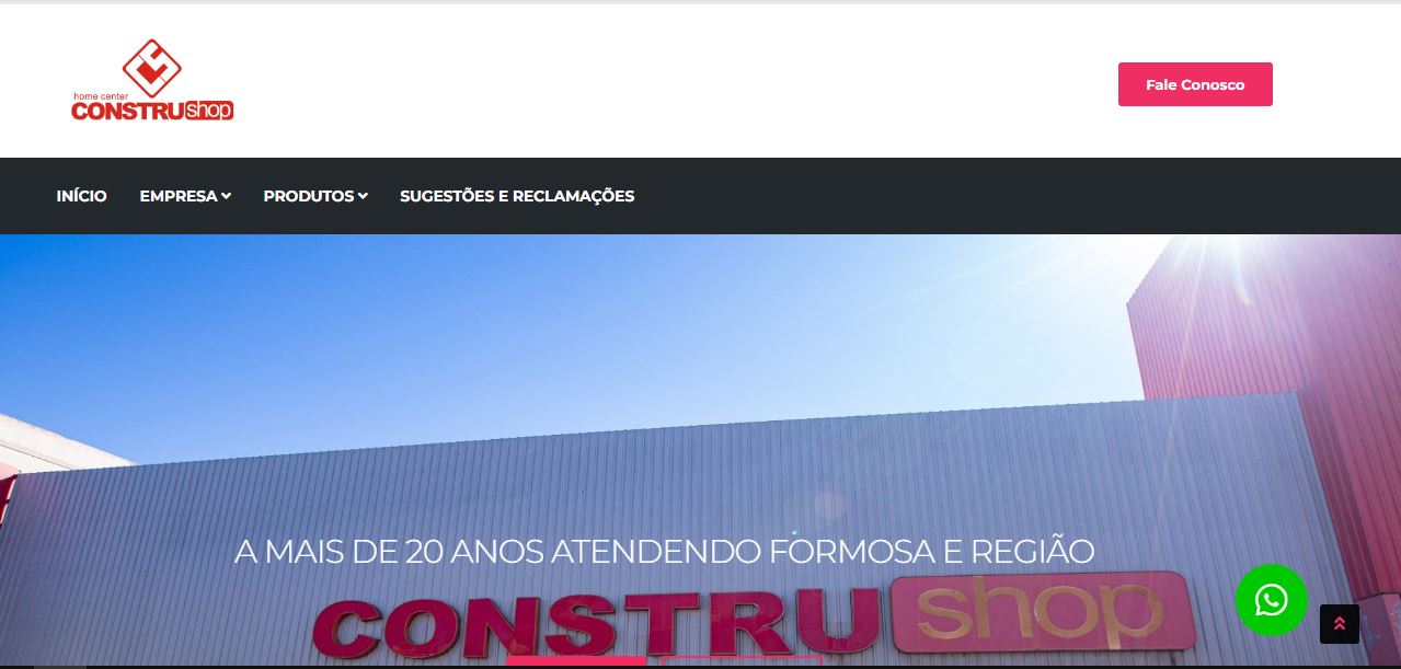 Site para Construshop, materiais de construção em Formosa