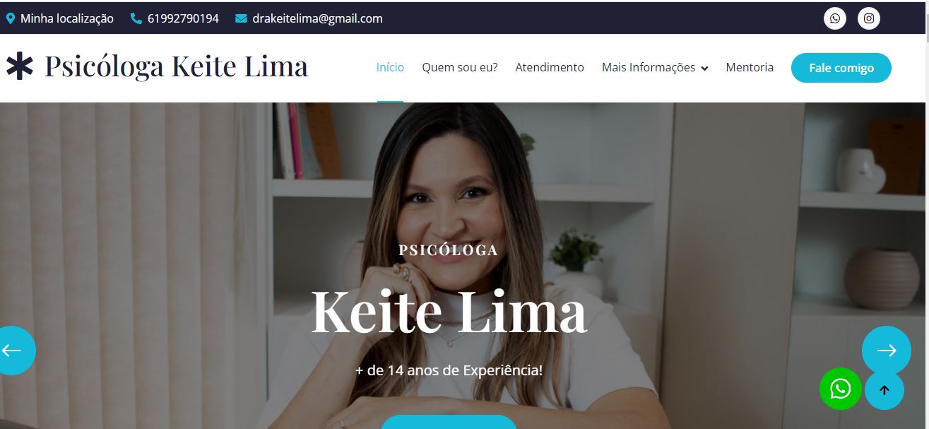 Site de psicologia desenvolvido para Keite Lima