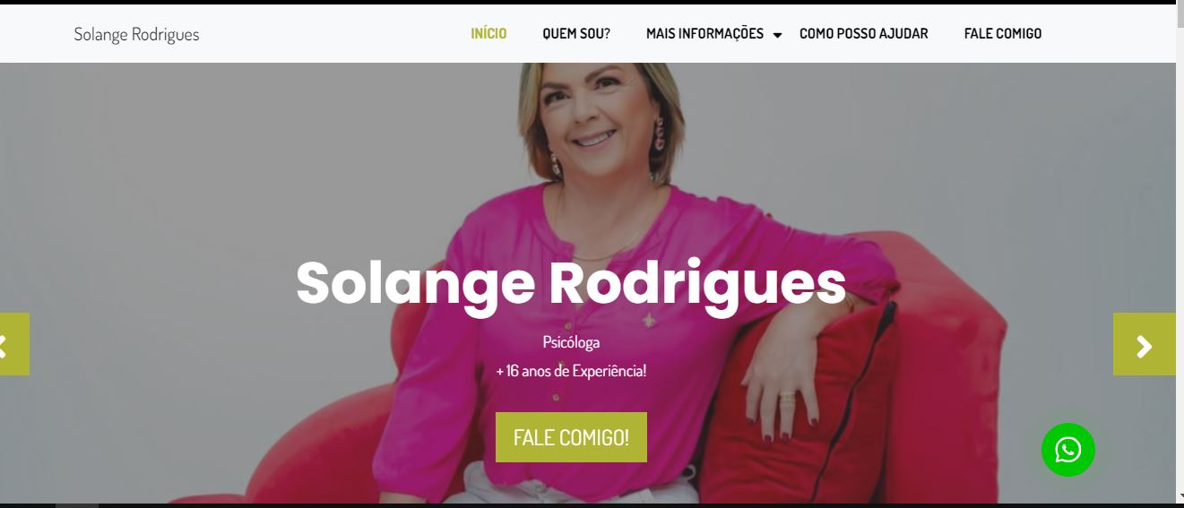Site para psicóloga Solange Rodrigues em Formosa